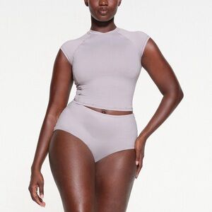 Skims Recycled Swim Raglan T-Shirt Chrome Size XS